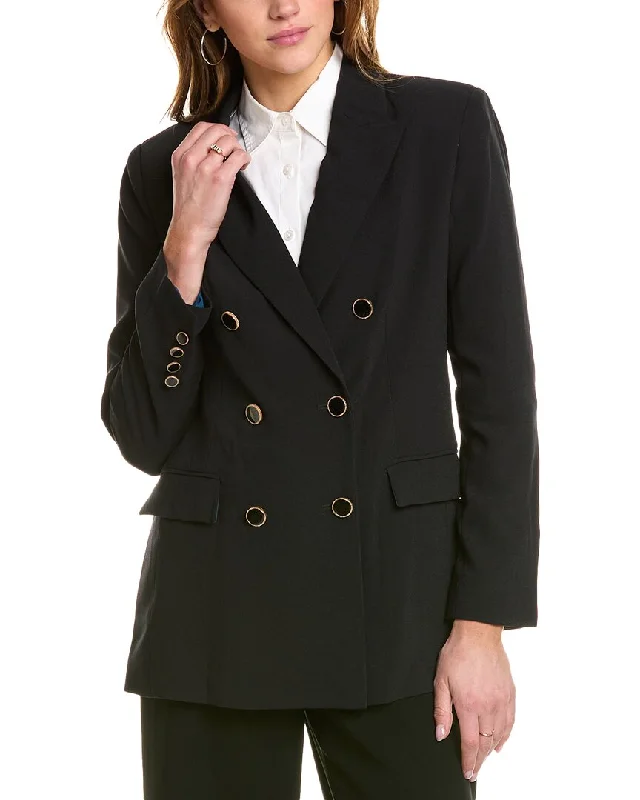 Long women's mac coats in a lightweight fabric for spring showersBcbg New York Double-Breasted Blazer