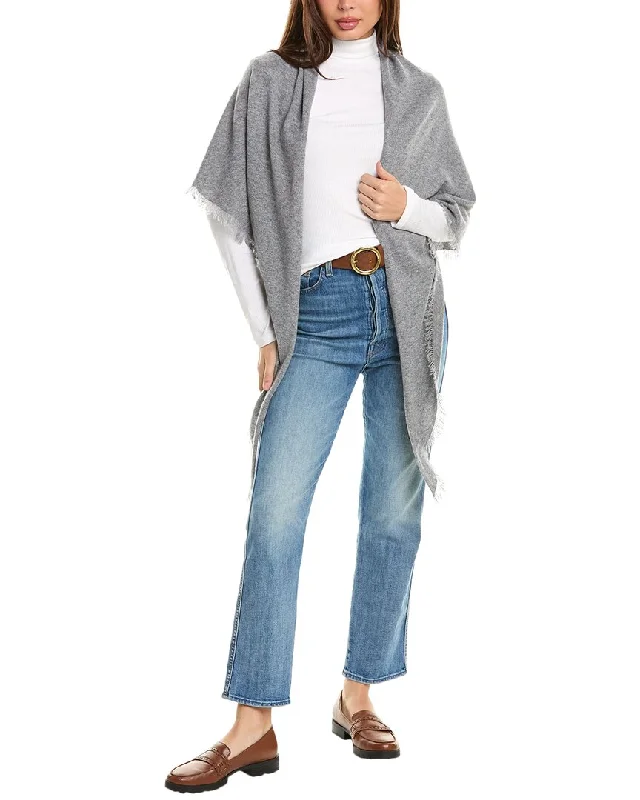 Women's waterproof parka coats with multiple pockets for practicalityForte Cashmere Fringe Cashmere Triangle Wrap