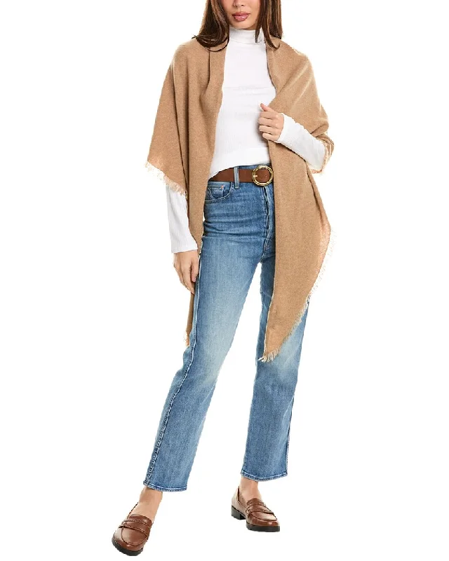 Shearling - lined women's leather coats for ultimate warmth and luxuryForte Cashmere Fringe Cashmere Triangle Wrap