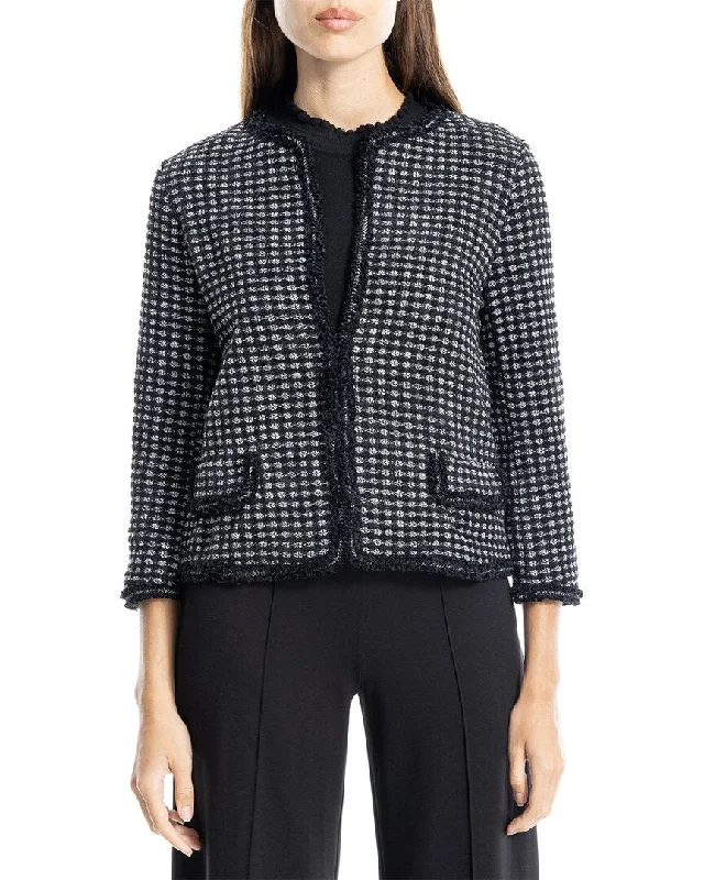 Women's longline double - breasted camel coats for a sophisticated lookMax Studio Tweed Short Jacket