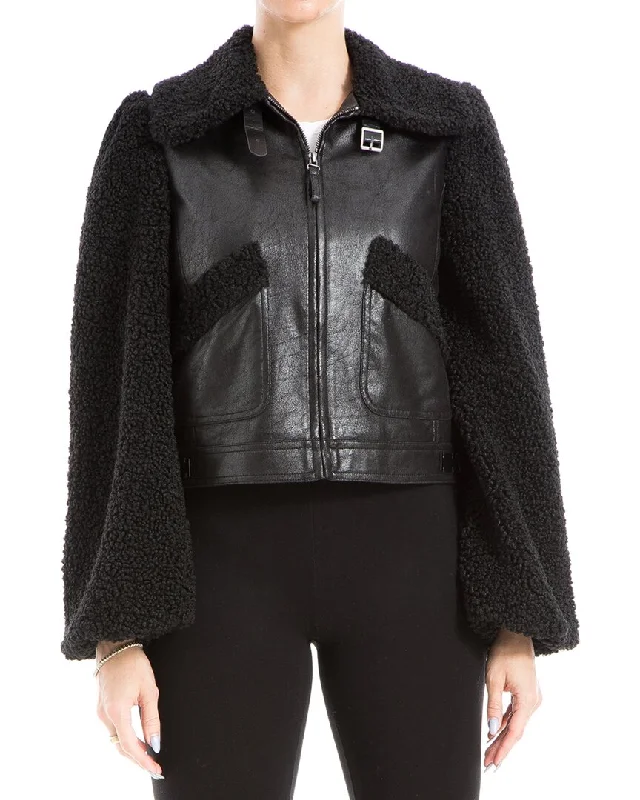 Women's faux fur coats in bright colors for a bold fashion statementMax Studio Leatherette Jacket