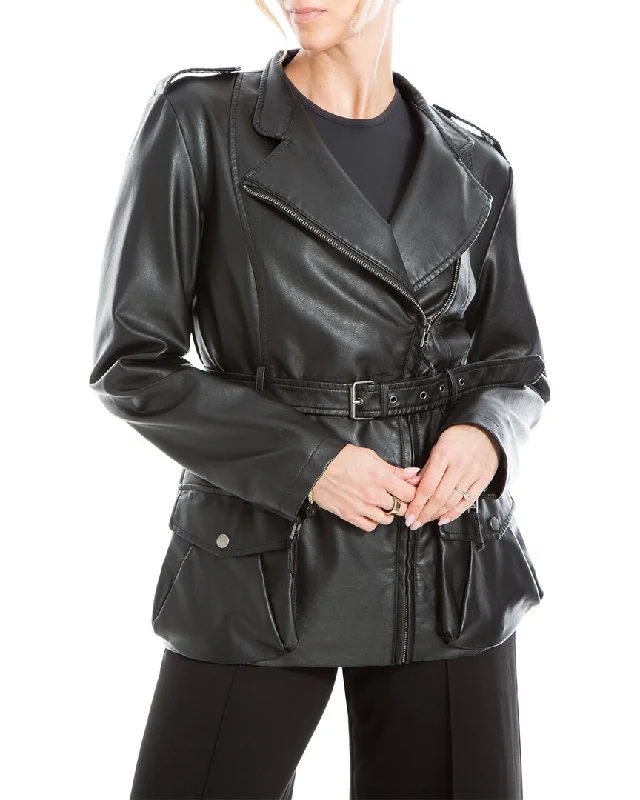 Embroidered women's cotton coats in a bohemian pattern for a unique designMax Studio Leatherette Jacket
