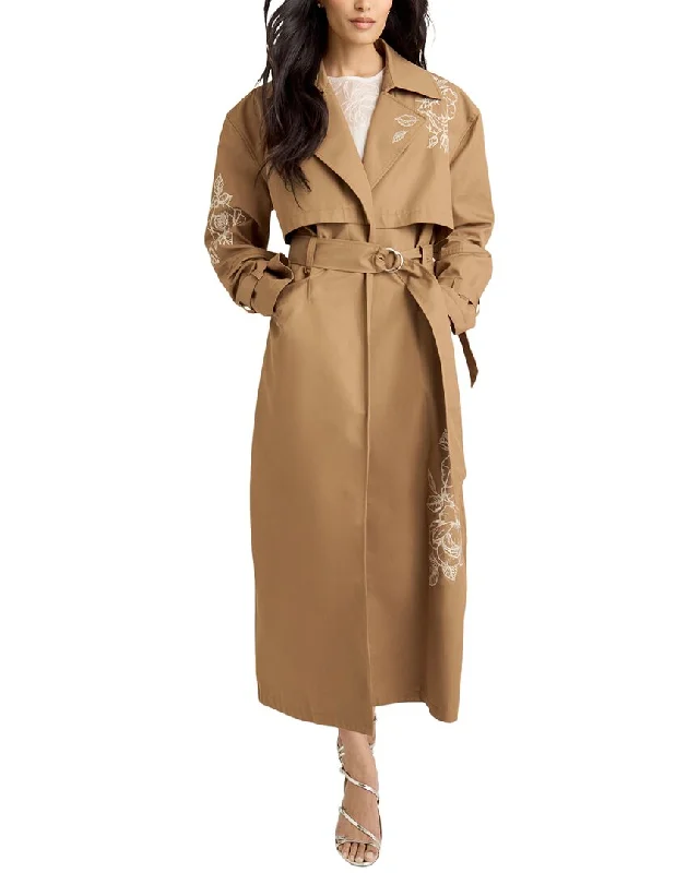 Hooded women's puffer coats in neon colors for high - visibility sportsCinq À Sept Astrid Trench Coat