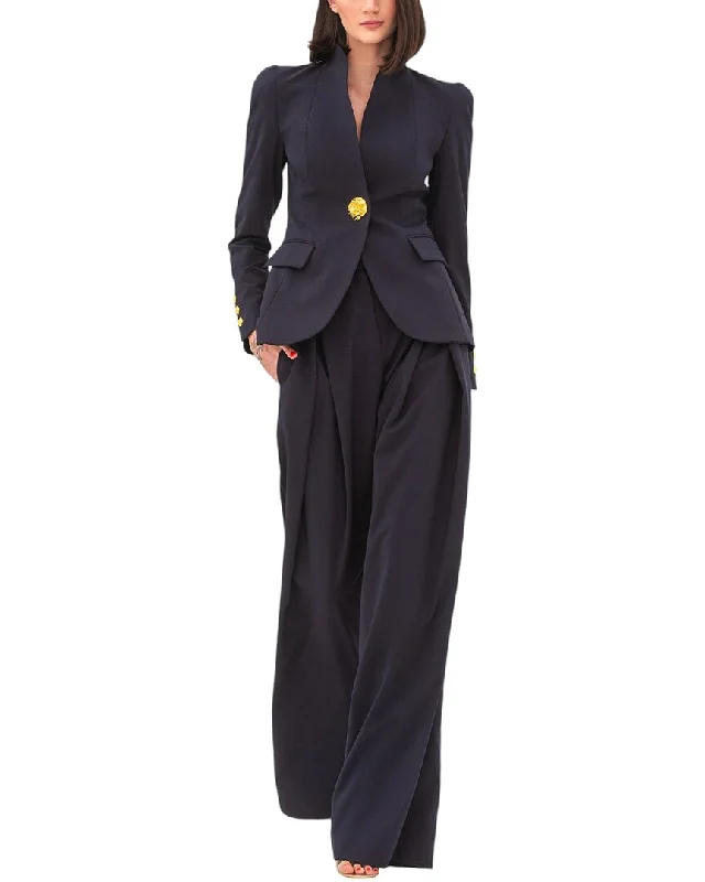 Checkered women's wool coats in a classic pattern for a timeless styleBgl 2Pc Wool-Blend Blazer & Pant Set