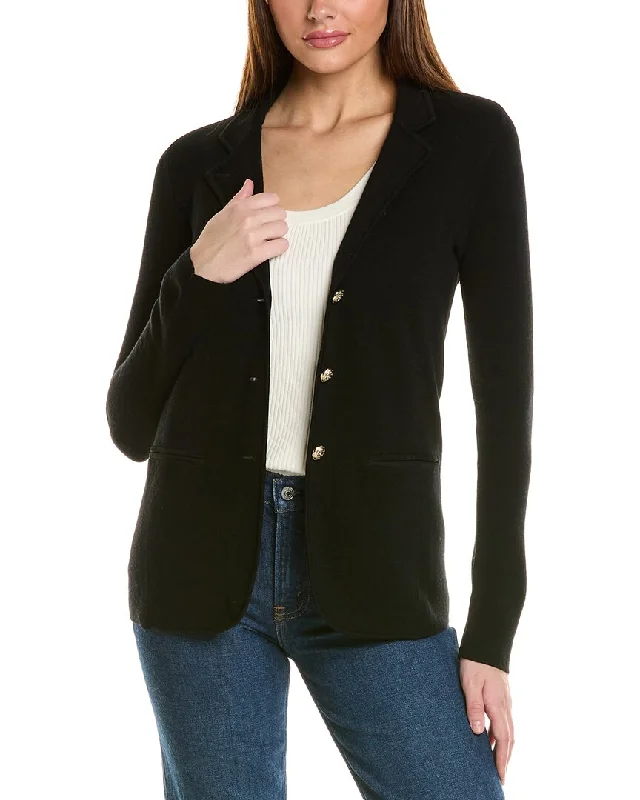 Women's long - sleeve wool coats in a houndstooth pattern for a classic charmBruno Magli Wool Sweater Blazer