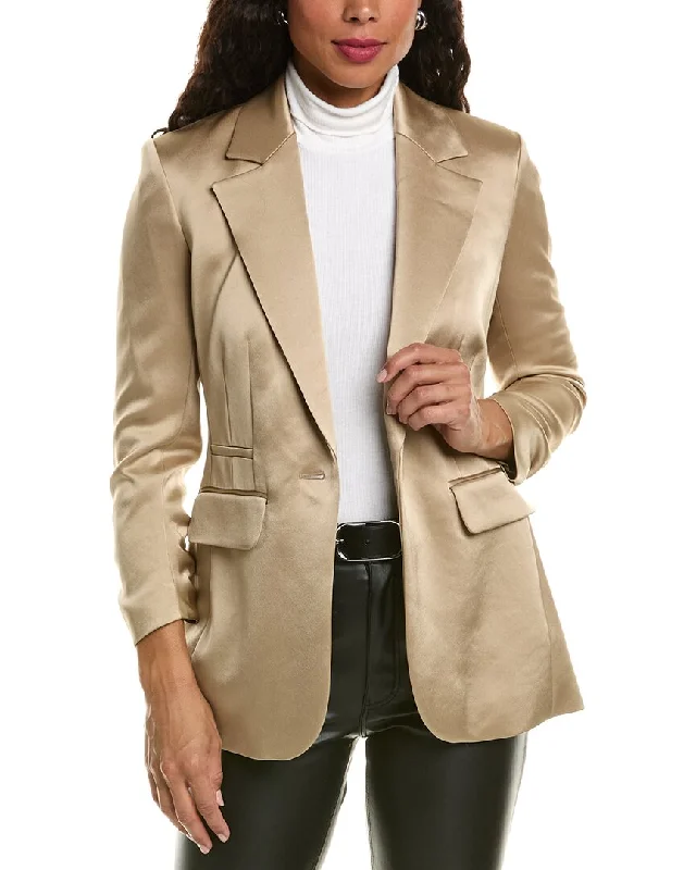 Checkered women's wool coats in a classic pattern for a timeless styleElie Tahari Satin Blazer