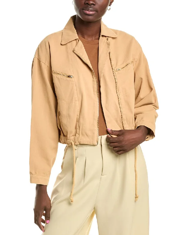 Women's longline double - breasted camel coats for a sophisticated lookSadie & Sage Highways Utility Crop Jacket