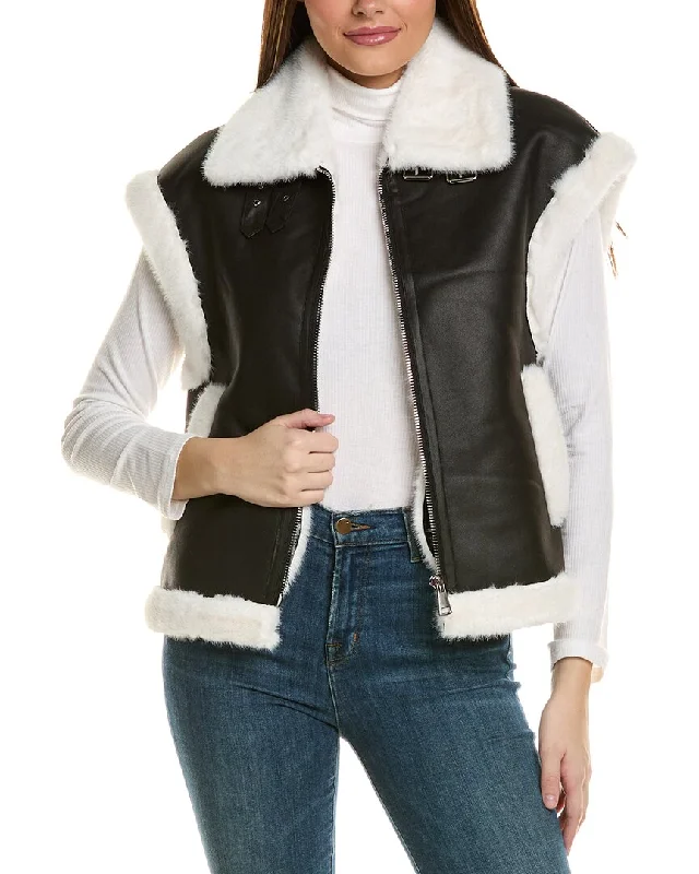 Women's pea coats with brass buttons for a nautical - inspired styleAdrienne Landau Vest