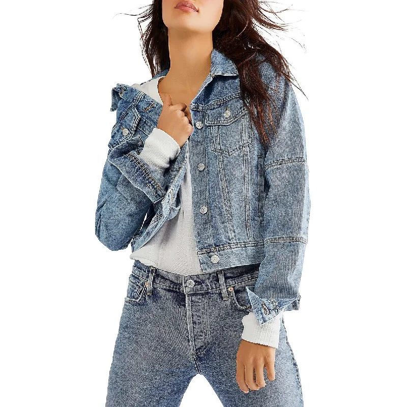 Belted women's cashmere coats in soft pastels for a luxurious feelWomens Button Down Denim Denim Jacket