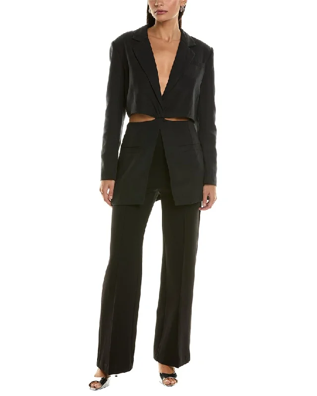 Water - resistant women's trench coats with adjustable cuffs for rainy daysFarm Rio Cutout Blazer