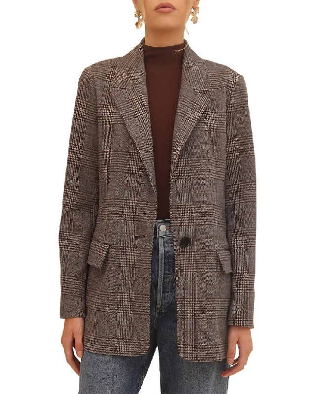 Quilted down women's coats with removable hoods for outdoor activitiesBagatelle Jacquard Blazer