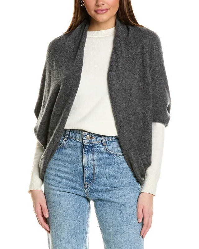 Women's knee - length wool blend coats with a fur collar for added warmthHannah Rose Envelope Cashmere Wrap