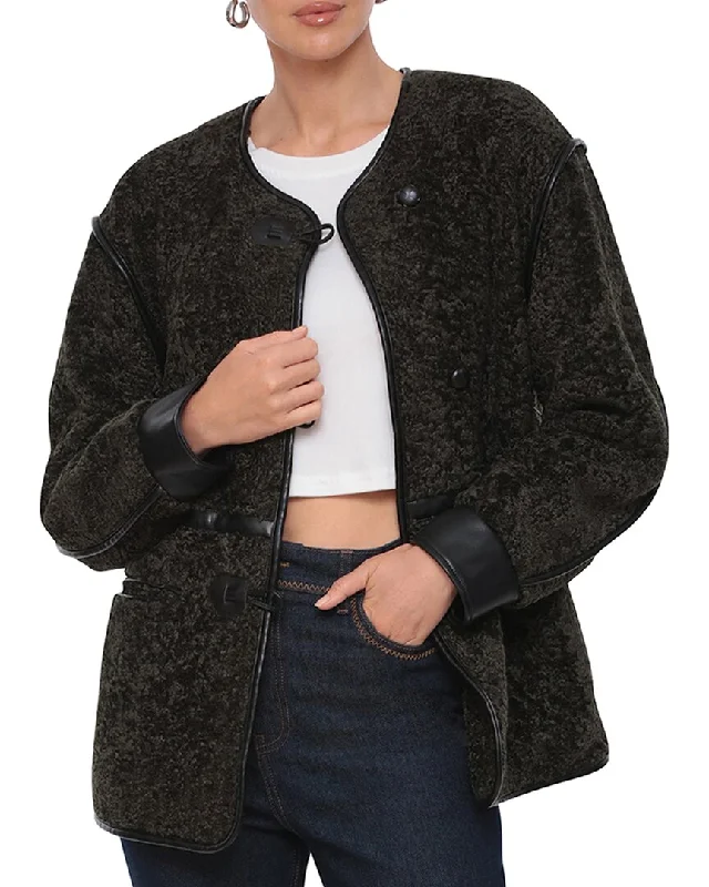 Women's reversible down coats with two - tone designs for versatile stylingAvec Les Filles Toggle Jacket