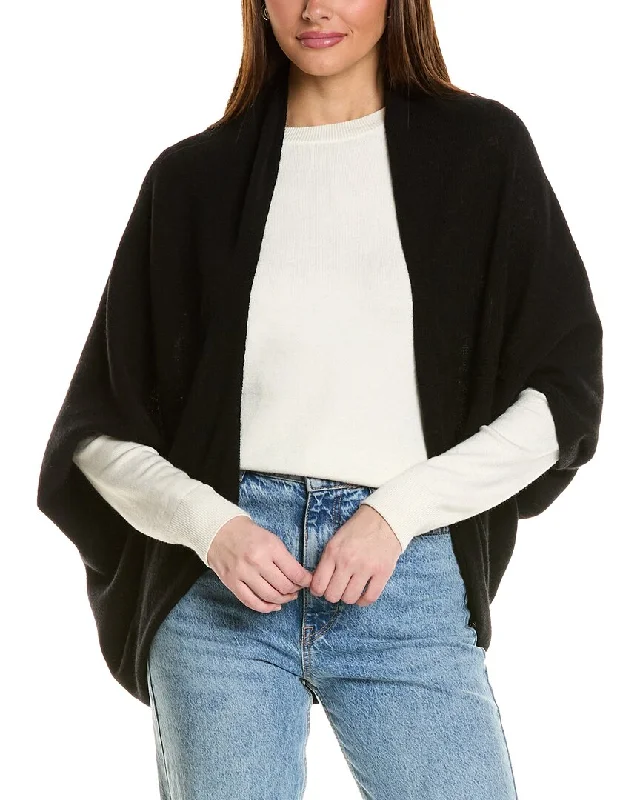 Women's knee - length wool blend coats with a fur collar for added warmthHannah Rose Envelope Cashmere Wrap