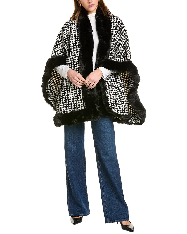 Women's waterproof parka coats with multiple pockets for practicalityLa Fiorentina Houndstooth Ruana