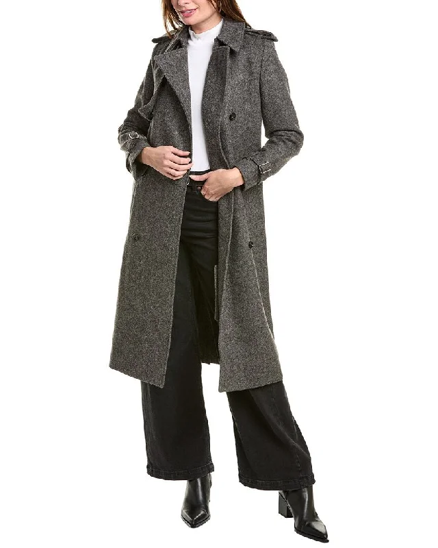 Women's pea coats with brass buttons for a nautical - inspired styleBurberry Long Wool Trench Coat