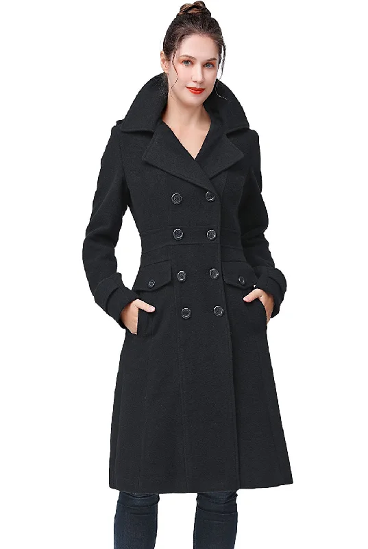 Checkered women's wool coats in a classic pattern for a timeless styleBGSD Women Ady Wool Pea Coat Checkered women's wool coats in a classic pattern for a timeless styleBGSD Women Ady Wool Pea Coat
