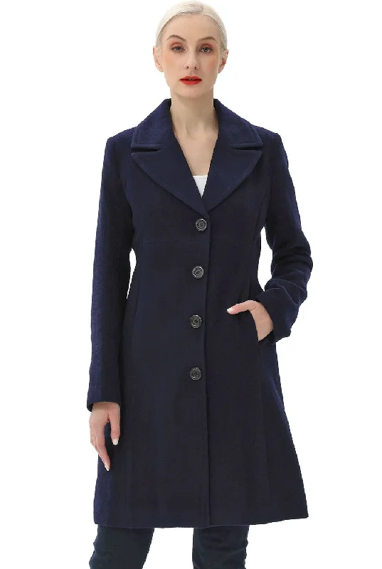Embroidered women's cotton coats in a bohemian pattern for a unique designBGSD Women Joan Wool Walking Coat Embroidered women's cotton coats in a bohemian pattern for a unique designBGSD Women Joan Wool Walking Coat