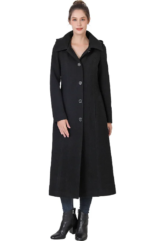 Embroidered women's cotton coats in a bohemian pattern for a unique designBGSD Women Kat Maxi Wool Coat Embroidered women's cotton coats in a bohemian pattern for a unique designBGSD Women Kat Maxi Wool Coat