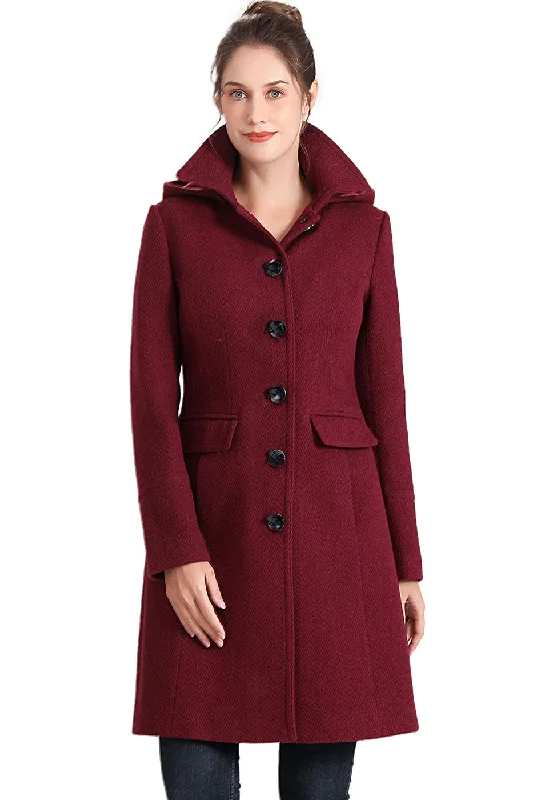 Belted women's cashmere coats in soft pastels for a luxurious feelBGSD Women Mea Wool Walker Coat