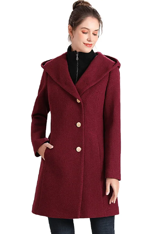 Mid - length women's down coats in a slim fit for a modern and sleek appearanceBGSD Women Sol Wool Asymmetrical Hooded Walker Coat Mid - length women's down coats in a slim fit for a modern and sleek appearanceBGSD Women Sol Wool Asymmetrical Hooded Walker Coat
