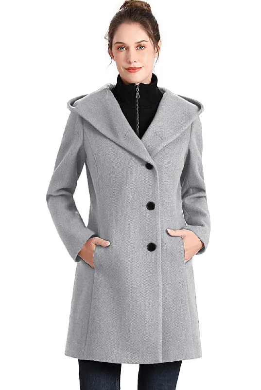 Women's pea coats with brass buttons for a nautical - inspired styleBGSD Women Sol Wool Asymmetrical Hooded Walker Coat Women's pea coats with brass buttons for a nautical - inspired styleBGSD Women Sol Wool Asymmetrical Hooded Walker Coat