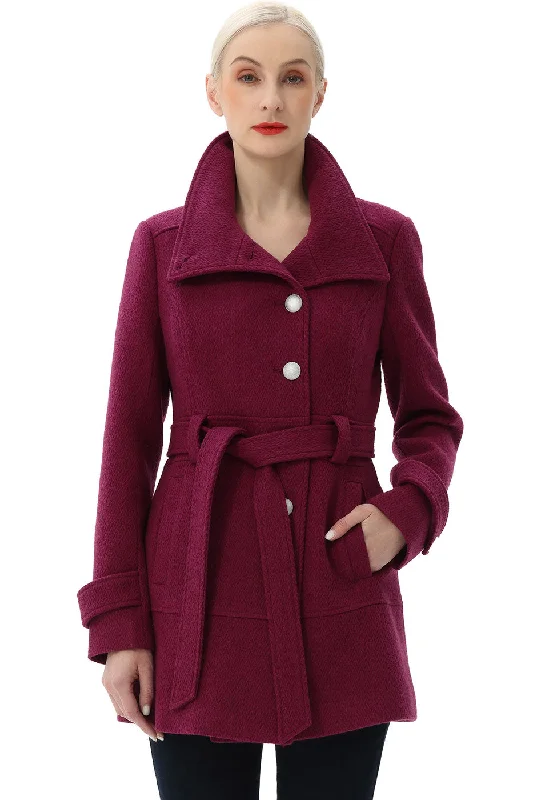 Women's longline double - breasted camel coats for a sophisticated lookBGSD Women Wool Belted Walking Coat Women's longline double - breasted camel coats for a sophisticated lookBGSD Women Wool Belted Walking Coat