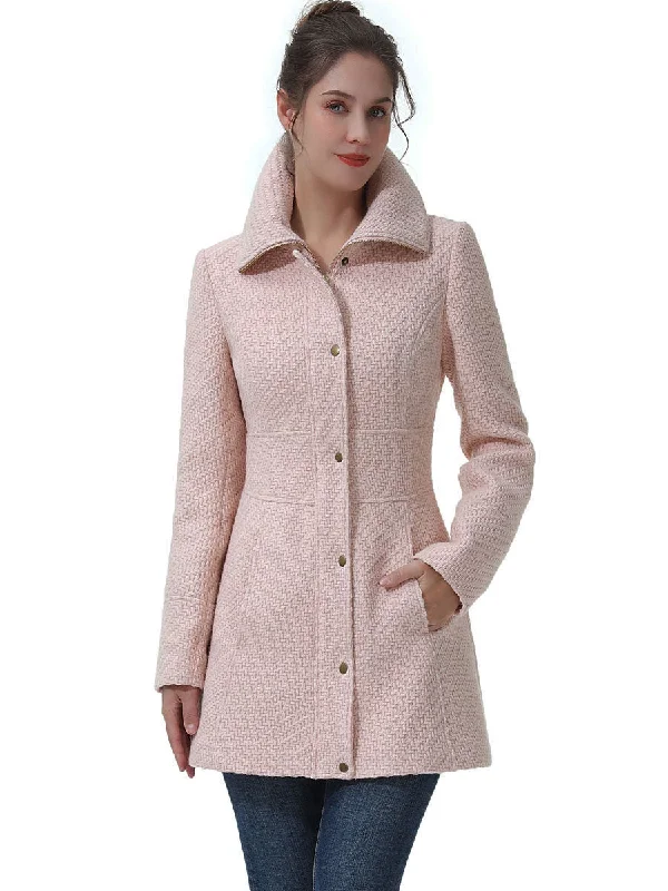 Women's pea coats with brass buttons for a nautical - inspired styleBGSD Women Ana Boucle Wool Walking Coat Women's pea coats with brass buttons for a nautical - inspired styleBGSD Women Ana Boucle Wool Walking Coat