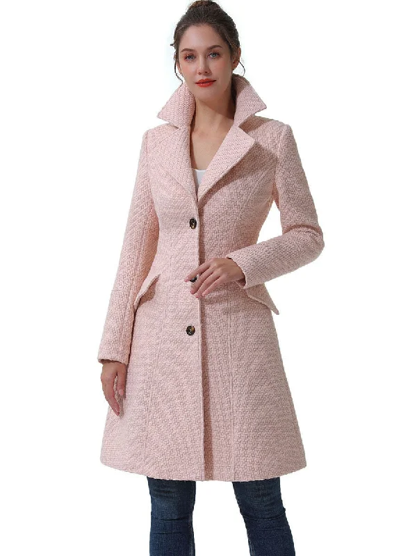 Water - resistant women's trench coats with adjustable cuffs for rainy daysBGSD Women Ann Fit & Flare Boucle Wool Coat Water - resistant women's trench coats with adjustable cuffs for rainy daysBGSD Women Ann Fit & Flare Boucle Wool Coat