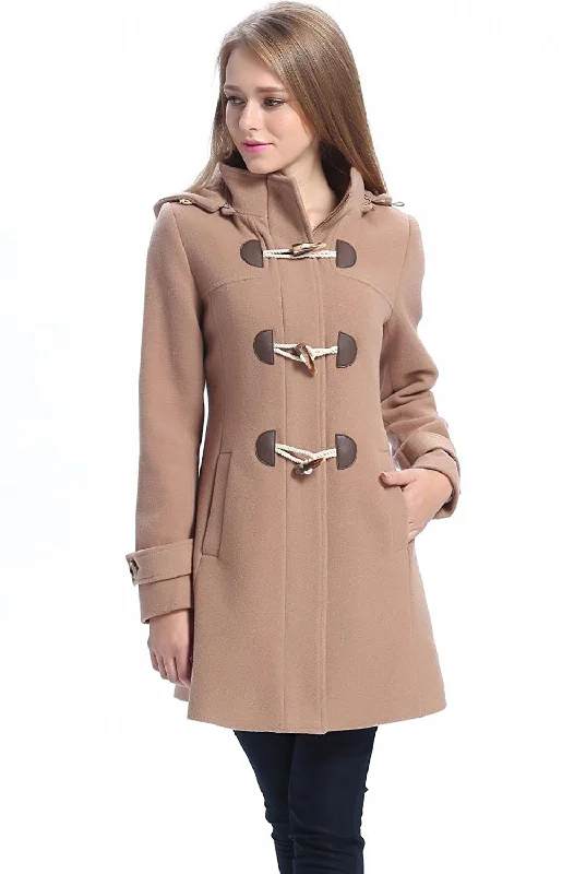 Women's knee - length wool blend coats with a fur collar for added warmthBGSD Women Daisy Wool Toggle Coat Women's knee - length wool blend coats with a fur collar for added warmthBGSD Women Daisy Wool Toggle Coat
