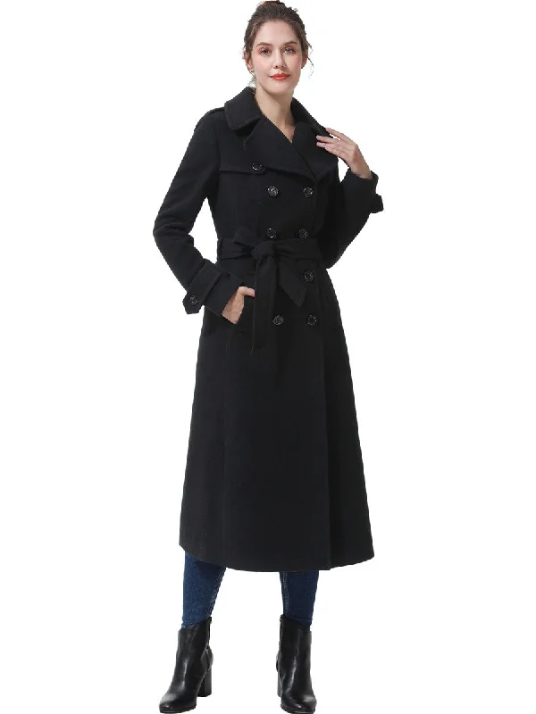 Water - resistant women's trench coats with adjustable cuffs for rainy daysBGSD Women Dee Full Length Long Wool Trench Coat Water - resistant women's trench coats with adjustable cuffs for rainy daysBGSD Women Dee Full Length Long Wool Trench Coat