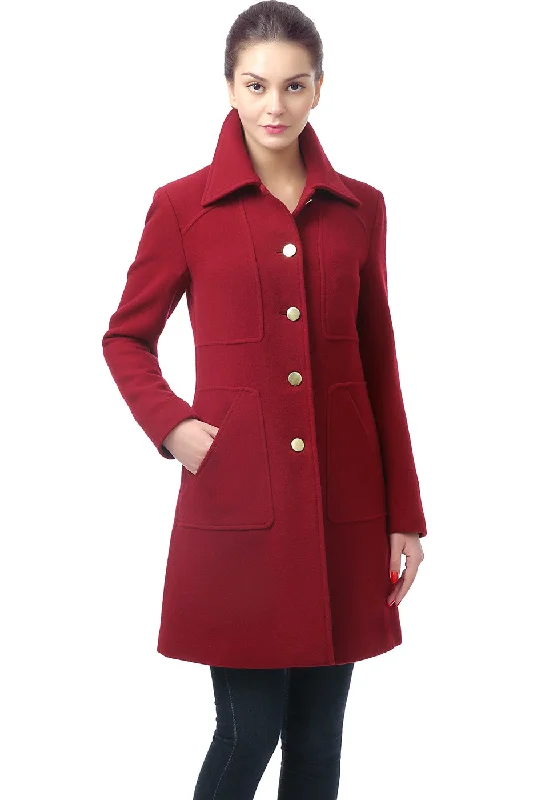 Women's long - sleeve wool coats in a houndstooth pattern for a classic charmBGSD Women Elizabeth Wool Walking Coat Women's long - sleeve wool coats in a houndstooth pattern for a classic charmBGSD Women Elizabeth Wool Walking Coat