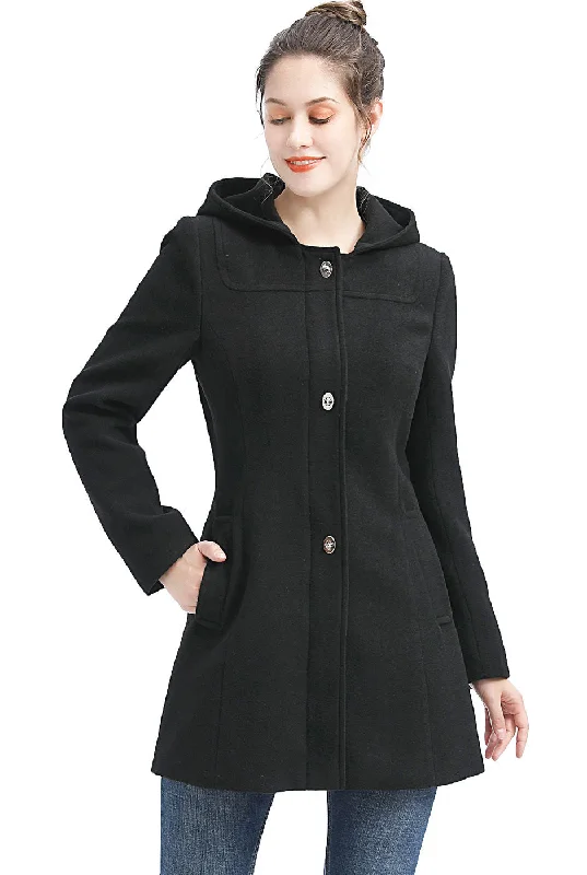 Women's cropped leather coats with silver studs for an edgy lookBGSD Women Eva Wool Hooded Parka Coat Women's cropped leather coats with silver studs for an edgy lookBGSD Women Eva Wool Hooded Parka Coat