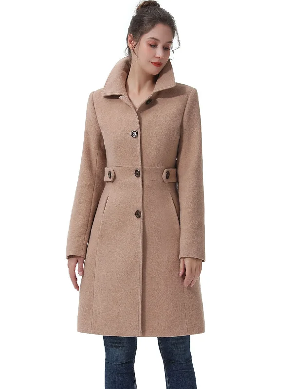 Quilted down women's coats with removable hoods for outdoor activitiesBGSD Women Eve Wool Walking Coat Quilted down women's coats with removable hoods for outdoor activitiesBGSD Women Eve Wool Walking Coat