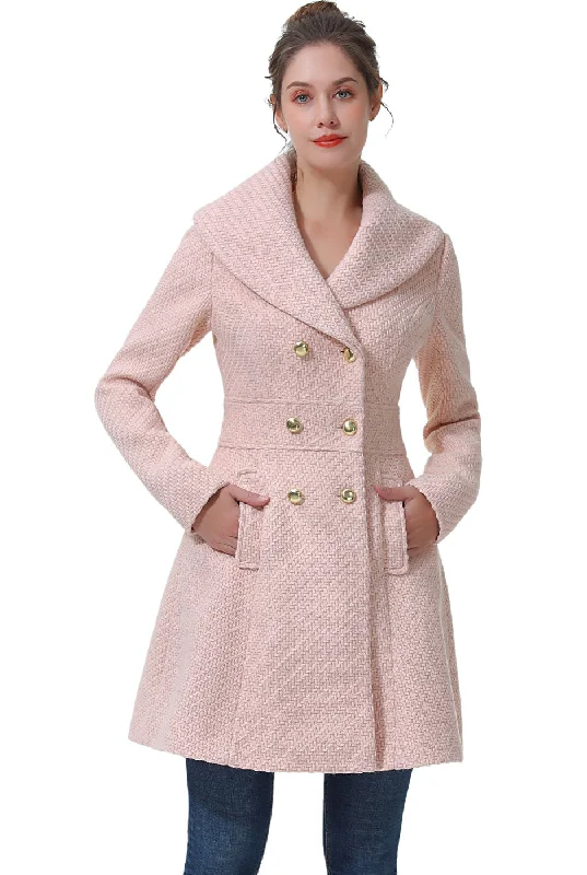 Women's waterproof parka coats with multiple pockets for practicalityBGSD Women Kay Fit & Flare Boucle Wool Pea Coat Women's waterproof parka coats with multiple pockets for practicalityBGSD Women Kay Fit & Flare Boucle Wool Pea Coat