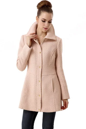 Women's pea coats with brass buttons for a nautical - inspired styleBGSD Women Lorelei Wool Boucle Walking Coat Women's pea coats with brass buttons for a nautical - inspired styleBGSD Women Lorelei Wool Boucle Walking Coat
