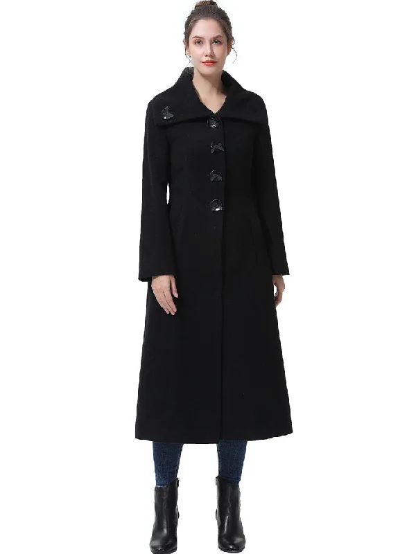 Women's cropped leather coats with silver studs for an edgy lookBGSD Women Mia Full Length Long Wool Coat Women's cropped leather coats with silver studs for an edgy lookBGSD Women Mia Full Length Long Wool Coat
