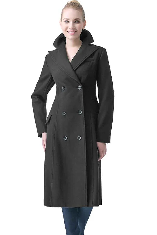 Women's cropped leather coats with silver studs for an edgy lookBGSD Women Romina Wool Long Walking Coat Women's cropped leather coats with silver studs for an edgy lookBGSD Women Romina Wool Long Walking Coat
