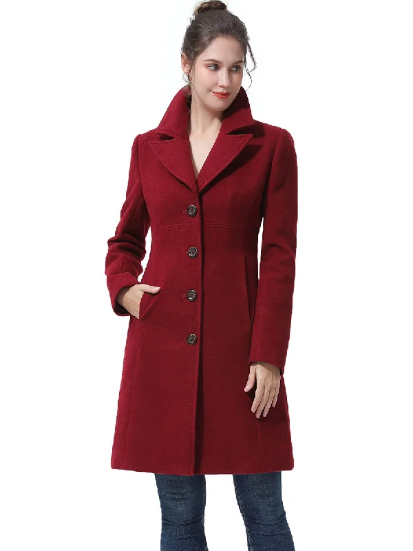 Women's cropped leather coats with silver studs for an edgy lookBGSD Women Ros Wool Walking Coat Women's cropped leather coats with silver studs for an edgy lookBGSD Women Ros Wool Walking Coat