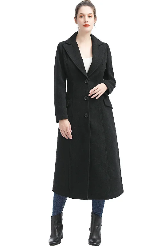 Checkered women's wool coats in a classic pattern for a timeless styleBGSD Women Sophie Full Length Long Wool Coat Checkered women's wool coats in a classic pattern for a timeless styleBGSD Women Sophie Full Length Long Wool Coat