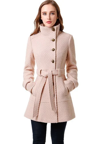 Women's knee - length wool blend coats with a fur collar for added warmthBGSD Women Wool Belted Walking Coat Women's knee - length wool blend coats with a fur collar for added warmthBGSD Women Wool Belted Walking Coat