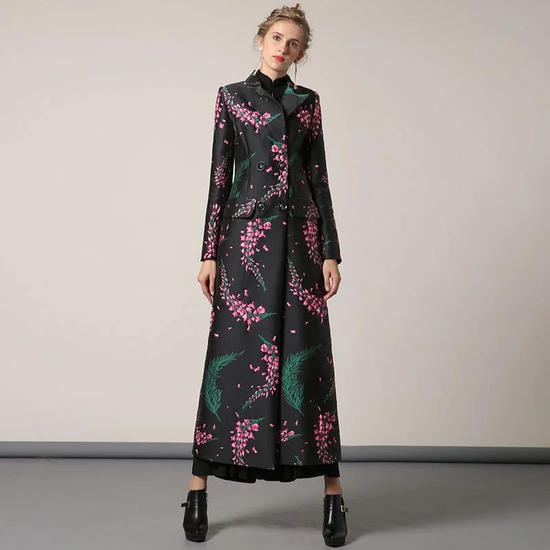 Belted women's cashmere coats in soft pastels for a luxurious feelblack autumn winter new cotton blended trench coats slim fit elegant women maxi coat