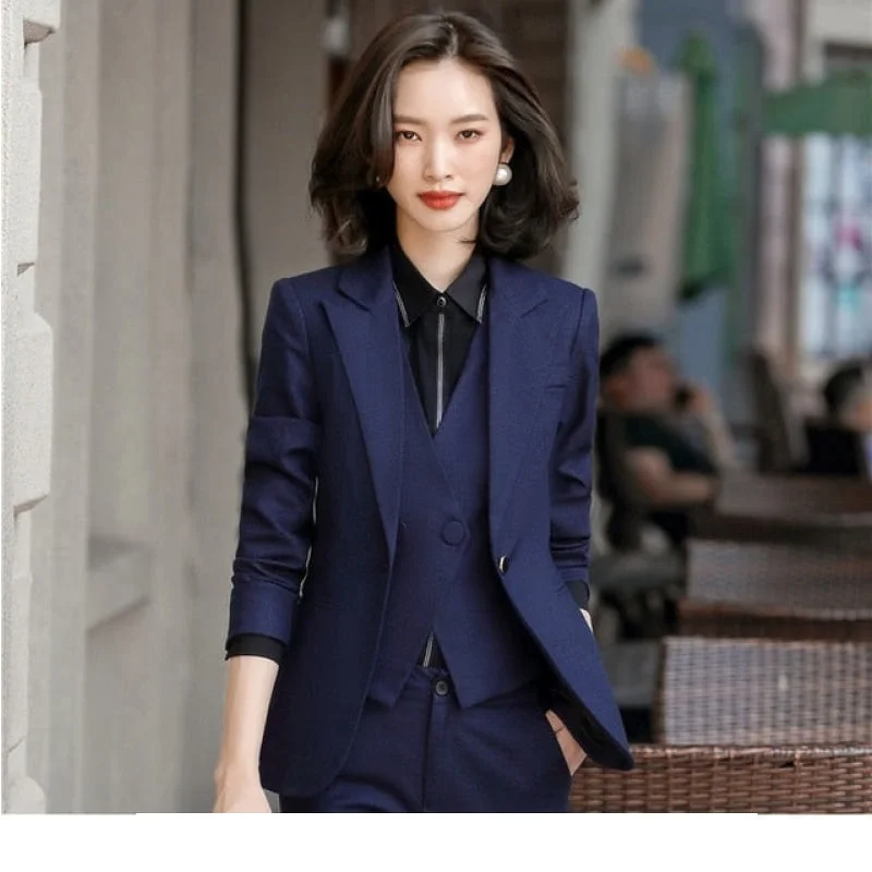 Women's reversible down coats with two - tone designs for versatile stylingBlue Coat Only Formal Uniform Design Work Wear Suit for Women Women's reversible down coats with two - tone designs for versatile stylingBlue Coat Only Formal Uniform Design Work Wear Suit for Women