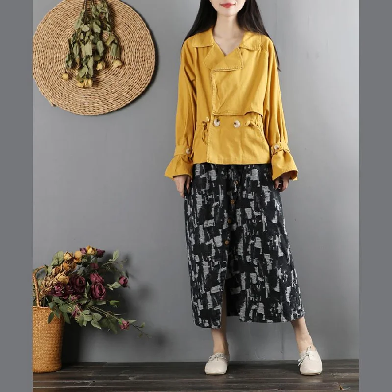 Oversized women's wool coats in a monochromatic look for a trendy outfitBohemian drawstring top quality full tunic coat yellow Midi coat