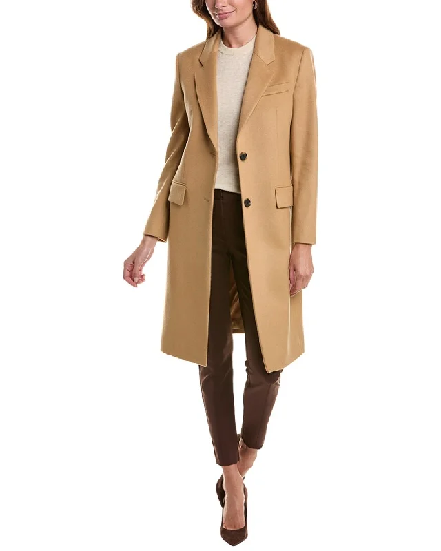 Petite women's wool blend coats with a tailored fit for a flattering silhouetteBOSS Hugo Boss Catara Wool & Cashmere-Blend Coat Petite women's wool blend coats with a tailored fit for a flattering silhouetteBOSS Hugo Boss Catara Wool & Cashmere-Blend Coat