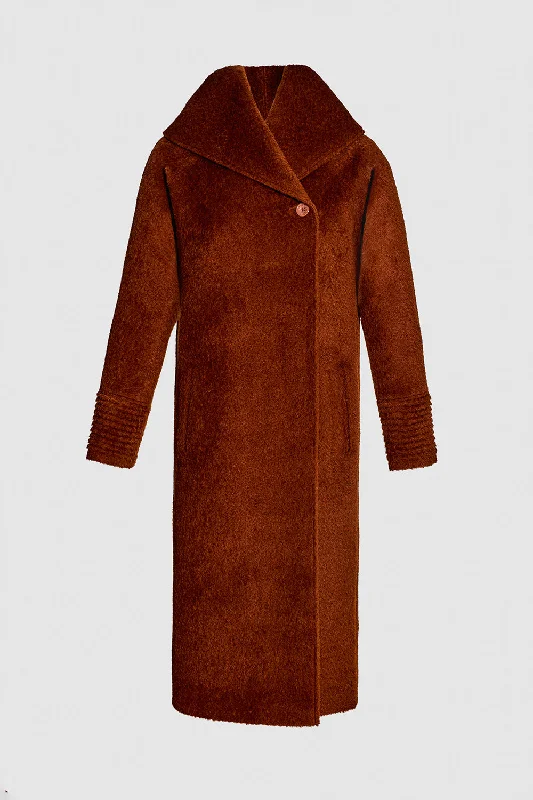 Petite women's wool blend coats with a tailored fit for a flattering silhouetteBouclé Alpaca Long Hooded Coat Petite women's wool blend coats with a tailored fit for a flattering silhouetteBouclé Alpaca Long Hooded Coat
