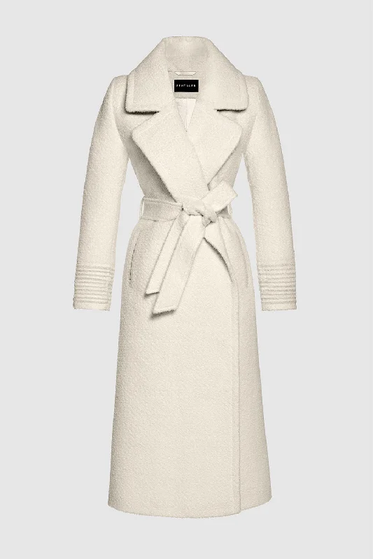 Petite women's wool blend coats with a tailored fit for a flattering silhouetteBouclé Alpaca Long Notched Collar Wrap Coat Petite women's wool blend coats with a tailored fit for a flattering silhouetteBouclé Alpaca Long Notched Collar Wrap Coat