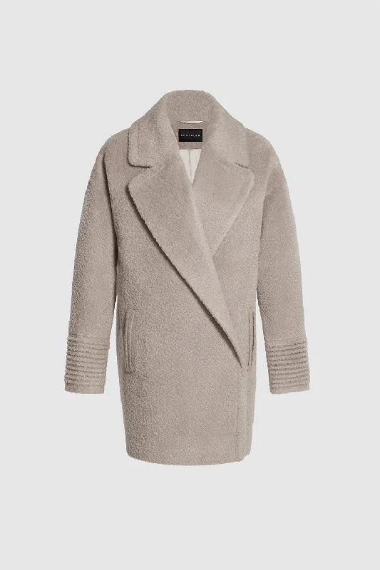 Women's longline double - breasted camel coats for a sophisticated lookBouclé Alpaca Mid Length Oversized Notched Collar Coat Women's longline double - breasted camel coats for a sophisticated lookBouclé Alpaca Mid Length Oversized Notched Collar Coat