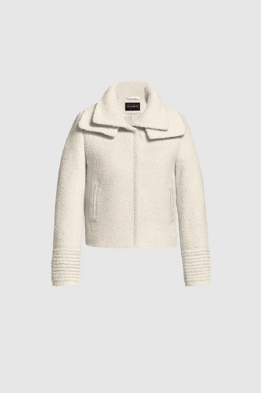 Belted women's cashmere coats in soft pastels for a luxurious feelBouclé Alpaca Moto Jacket with Signature Double Collar Belted women's cashmere coats in soft pastels for a luxurious feelBouclé Alpaca Moto Jacket with Signature Double Collar