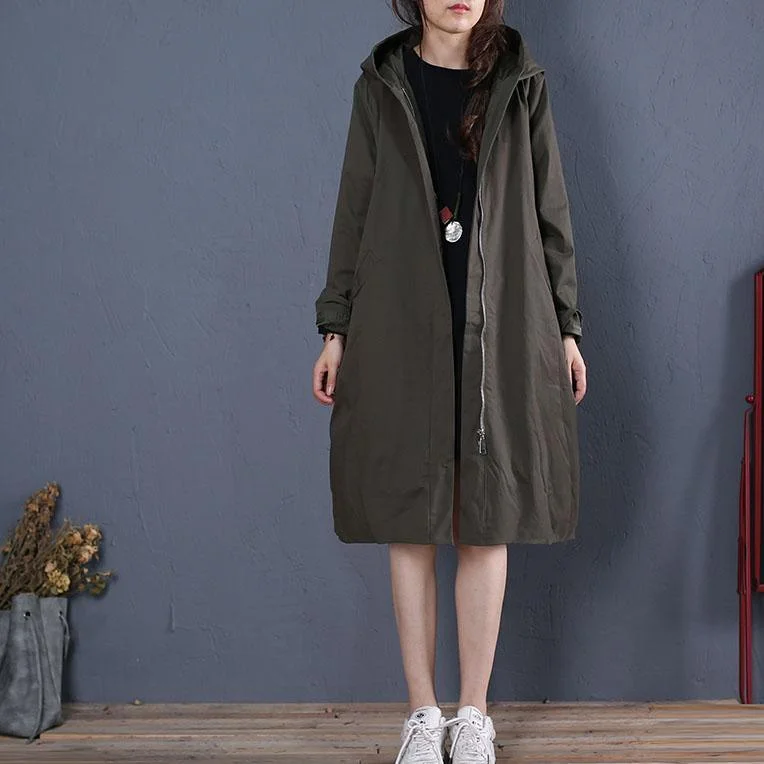 Checkered women's wool coats in a classic pattern for a timeless styleboutique gray green coat oversized mid-length coats fall hooded zippered